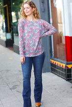 Load image into Gallery viewer, Magenta &amp; Teal Vintage Two Tone Knit Top
