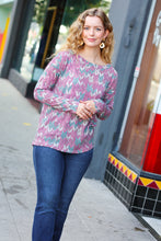 Load image into Gallery viewer, Magenta &amp; Teal Vintage Two Tone Knit Top
