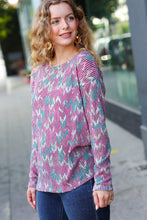 Load image into Gallery viewer, Magenta &amp; Teal Vintage Two Tone Knit Top
