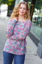 Load image into Gallery viewer, Magenta &amp; Teal Vintage Two Tone Knit Top
