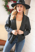 Load image into Gallery viewer, Black Holiday Matte Foiled Cheetah Print Blazer Jacket
