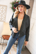 Load image into Gallery viewer, Black Holiday Matte Foiled Cheetah Print Blazer Jacket
