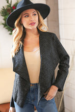 Load image into Gallery viewer, Black Holiday Matte Foiled Cheetah Print Blazer Jacket
