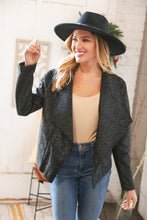 Load image into Gallery viewer, Black Holiday Matte Foiled Cheetah Print Blazer Jacket
