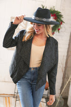 Load image into Gallery viewer, Black Holiday Matte Foiled Cheetah Print Blazer Jacket
