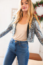 Load image into Gallery viewer, Holiday Sparkle Sequin Cropped Bolero Cardigan
