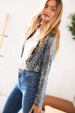 Load image into Gallery viewer, Holiday Sparkle Sequin Cropped Bolero Cardigan

