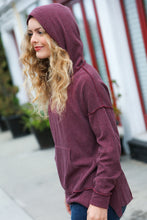 Load image into Gallery viewer, A New Day Burgundy Mineral Wash Rib Knit Hoodie
