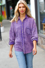 Load image into Gallery viewer, Violet Washed Cotton Gauze Button Down Shirt
