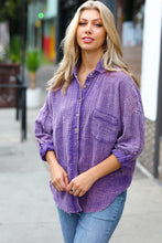 Load image into Gallery viewer, Violet Washed Cotton Gauze Button Down Shirt
