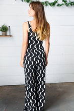 Load image into Gallery viewer, Black Abstract Wave Button Jumpsuit
