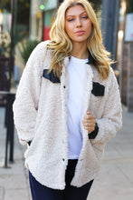 Load image into Gallery viewer, Feeling Bold Ivory Sherpa Fleece Faux Leather Jacket
