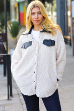 Load image into Gallery viewer, Feeling Bold Ivory Sherpa Fleece Faux Leather Jacket
