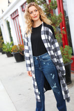 Load image into Gallery viewer, Get To Know You Black Buffalo Plaid Hacci Cardigan
