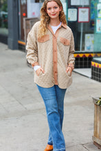 Load image into Gallery viewer, Eyes On You Taupe Quilted Knit Button Down Shacket
