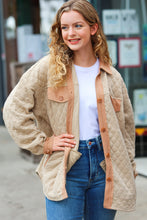 Load image into Gallery viewer, Eyes On You Taupe Quilted Knit Button Down Shacket
