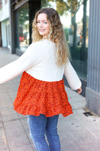 Load image into Gallery viewer, Star Struck Vintage Floral Oatmeal Tiered Babydoll Twofer Top
