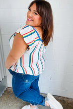 Load image into Gallery viewer, Multicolor Striped Raglan Flutter Sleeve Top
