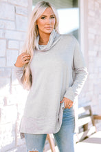 Load image into Gallery viewer, LILLY- Gray Cowl Neck Shift Tunic Top
