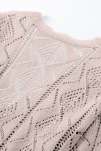 Load image into Gallery viewer, FASHION HOUSE- Khaki Hollow-out Openwork Knit Cardigan
