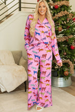 Load image into Gallery viewer, DEAR LOVER- Pink Cheetah Print Shirt and Pants Pajama Set
