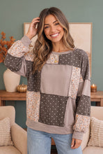 Load image into Gallery viewer, Thankful for Mixed Print Sweatshirt
