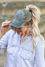 Load image into Gallery viewer, ALLI&#39;S CORNER- Distressed Messy Bun Hat Cap - 8 COLORS!!
