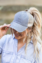 Load image into Gallery viewer, ALLI&#39;S CORNER- Distressed Messy Bun Hat Cap - 8 COLORS!!
