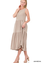 Load image into Gallery viewer, ZENANA- Day in the Sun Sleeveless Tiered Midi Dress
