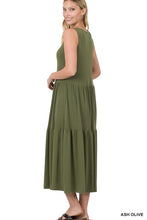 Load image into Gallery viewer, ZENANA- Day in the Sun Sleeveless Tiered Midi Dress
