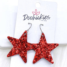 Load image into Gallery viewer, 1.5&quot; Chunky USA Glitter Stars -Patriotic Earrings
