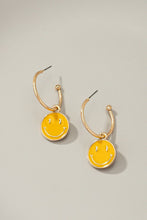 Load image into Gallery viewer, LA3accessories- Smiley face charm hoop earrings
