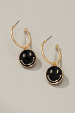 Load image into Gallery viewer, LA3accessories- Smiley face charm hoop earrings
