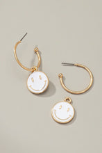 Load image into Gallery viewer, LA3accessories- Smiley face charm hoop earrings
