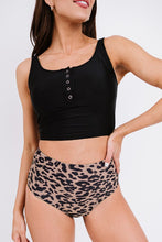 Load image into Gallery viewer, Black Sleeveless Fashion Print Tankini Set
