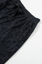 Load image into Gallery viewer, NOVA- Gray Printed Leopard Long Sleeve Satin Tie Shorts Two Piece Set
