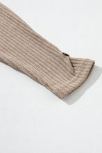Load image into Gallery viewer, FASHION HOUSE- Pale Khaki Rib Textured Henley Knit Top
