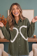 Load image into Gallery viewer, I Heart You Lace Applique Corduroy Shacket
