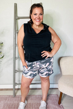 Load image into Gallery viewer, Be Bold Pink/Black Camo French Terry Pocket Shorts
