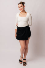 Load image into Gallery viewer, Bentli High Rise Side Tie Denim Skort in Black- JUDY BLUE
