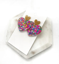 Load image into Gallery viewer, VALENTINES *Queen of Hearts* : Glitter Acrylic Earrings
