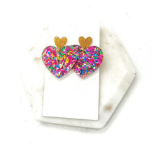 Load image into Gallery viewer, VALENTINES *Queen of Hearts* : Glitter Acrylic Earrings
