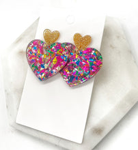 Load image into Gallery viewer, VALENTINES *Queen of Hearts* : Glitter Acrylic Earrings
