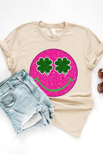 Load image into Gallery viewer, Smile St Patricks Day Glitter Graphic T Shirts
