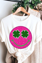 Load image into Gallery viewer, Smile St Patricks Day Glitter Graphic T Shirts
