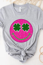 Load image into Gallery viewer, Smile St Patricks Day Glitter Graphic T Shirts
