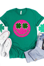 Load image into Gallery viewer, Smile St Patricks Day Glitter Graphic T Shirts
