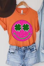 Load image into Gallery viewer, Smile St Patricks Day Glitter Graphic T Shirts
