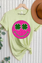 Load image into Gallery viewer, Smile St Patricks Day Glitter Graphic T Shirts

