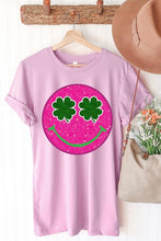 Load image into Gallery viewer, Smile St Patricks Day Glitter Graphic T Shirts
